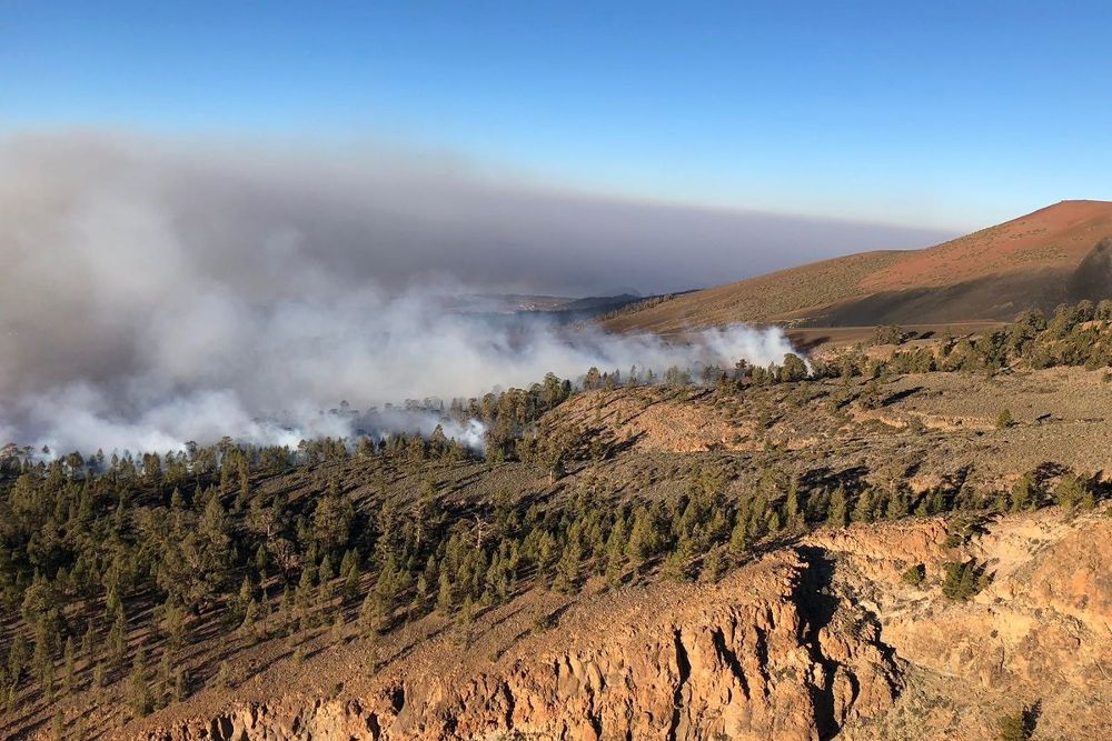 Imagen del reciente incendio forestal que quemó casi 400 hectáreas de terreno en Granadilla. 