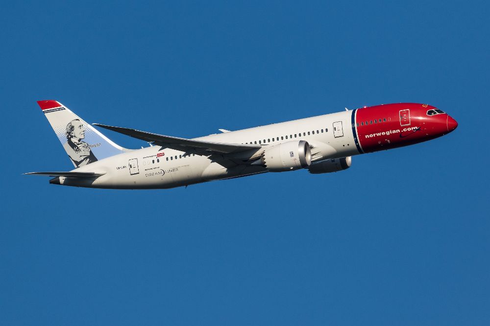 Avión Dreamliner de Norwegian.