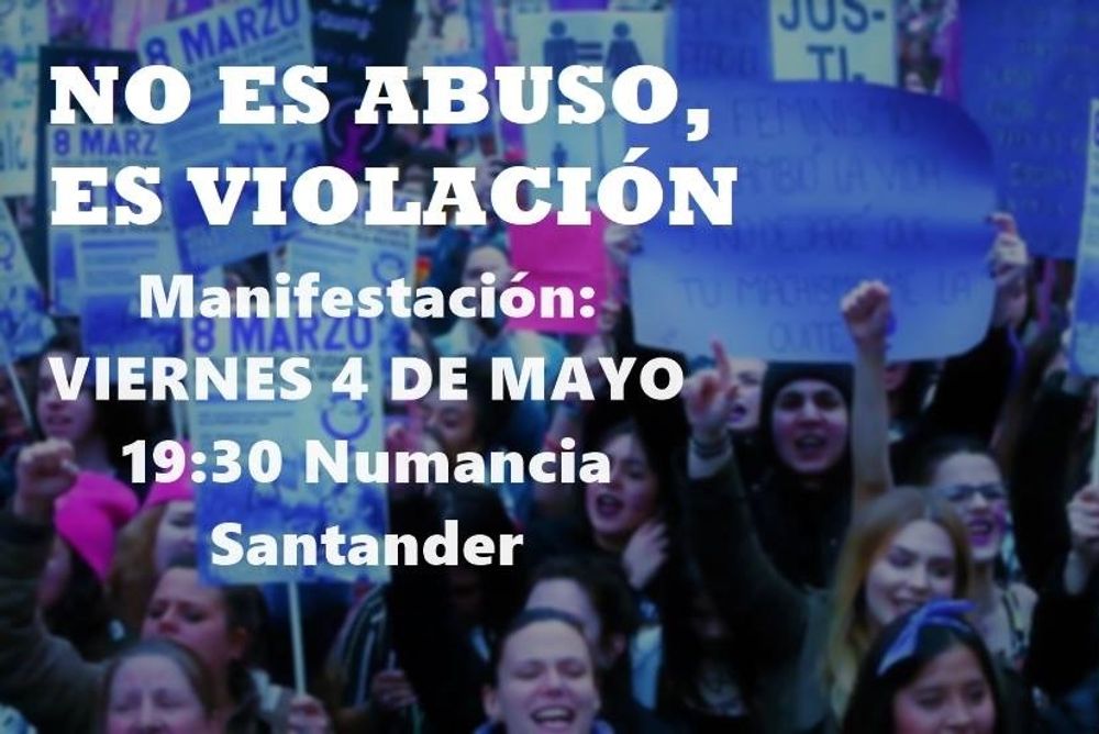Cartel manifestación contra sentencia La Manada.