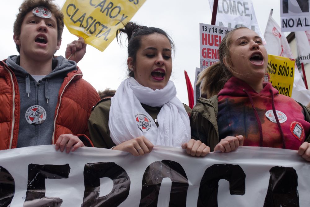 Manifestación de estudiantes en Madrid.