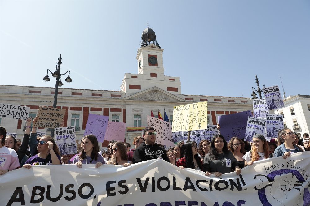 Manifestación en Madrid para protestar por la sentencia de La Manada.