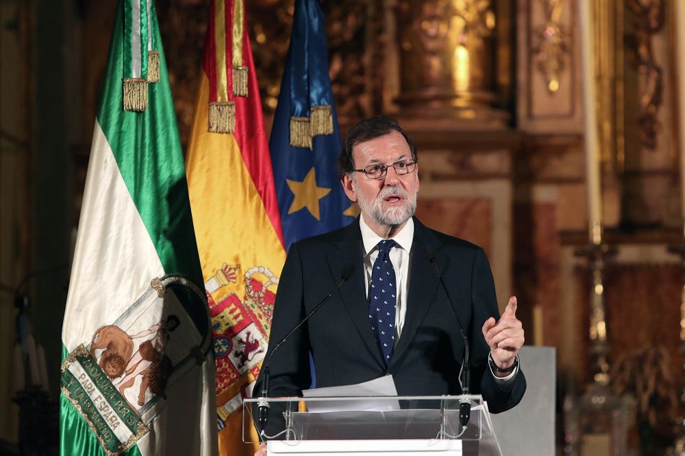 Mariano Rajoy, hoy, durante su intervención en la clausura de la conmemoración del 150 aniversario del nacimiento del "Diario de Cádiz".
