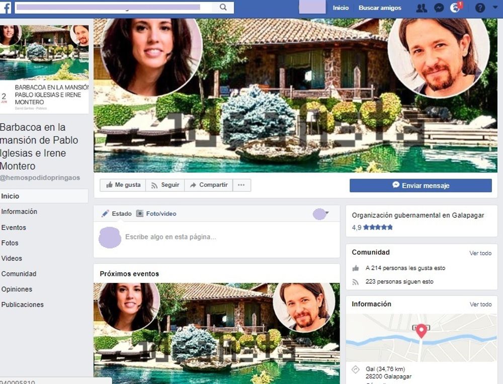 Nuevo Grupo en Facebook para hacer barbacoa en casa de Pablo Iglesias e Irene Montero.
