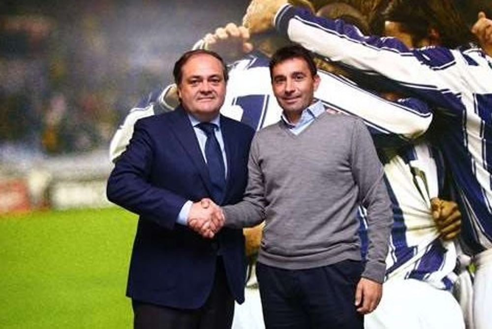 Asier Garitano (d), nuevo entrenador de la Real Sociedad.