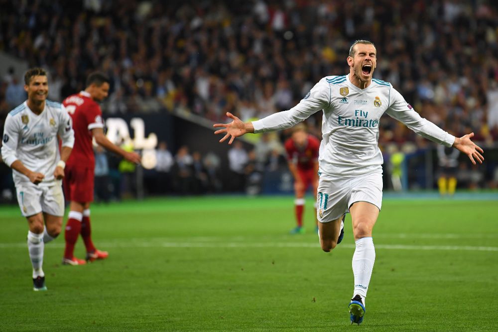 Bale celebra su primer gol, que suponía el 2-1.