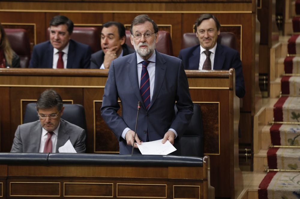 Mariano Rajoy ayer, en la sesión de control al Gobierno en el Congreso.