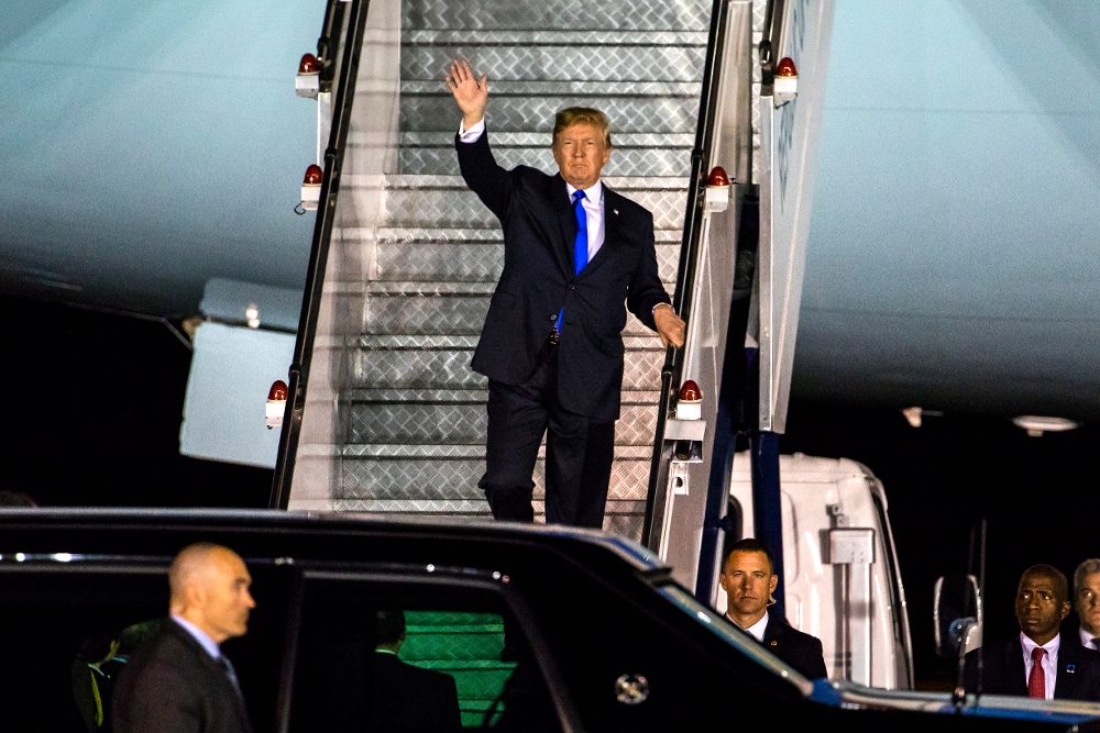 Donald J. Trump llega a Singapur.