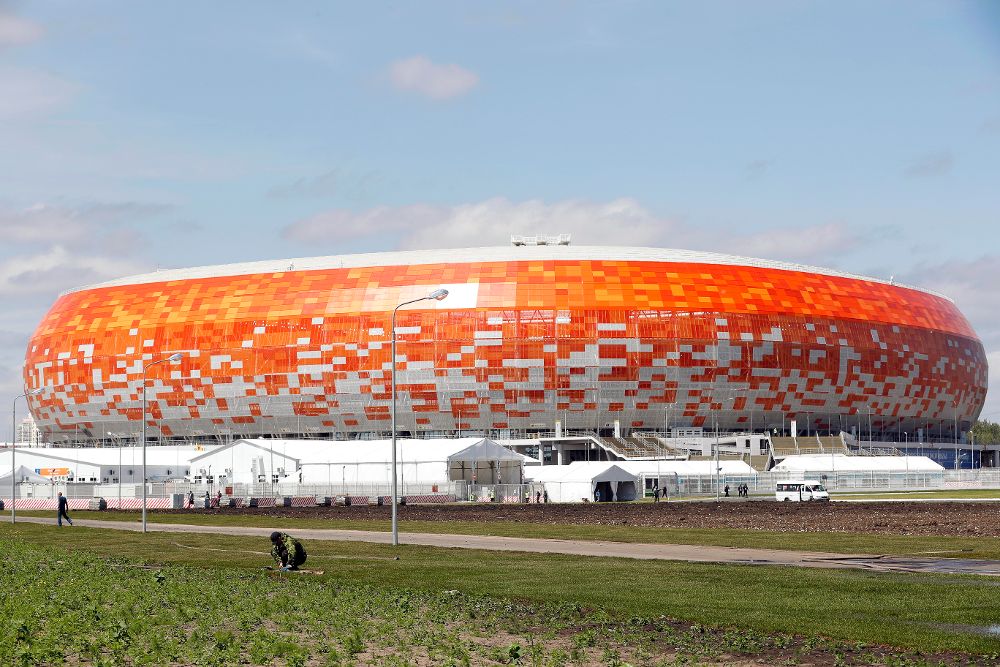 Vista general del Mordovia Arena in Saransk, Russia.