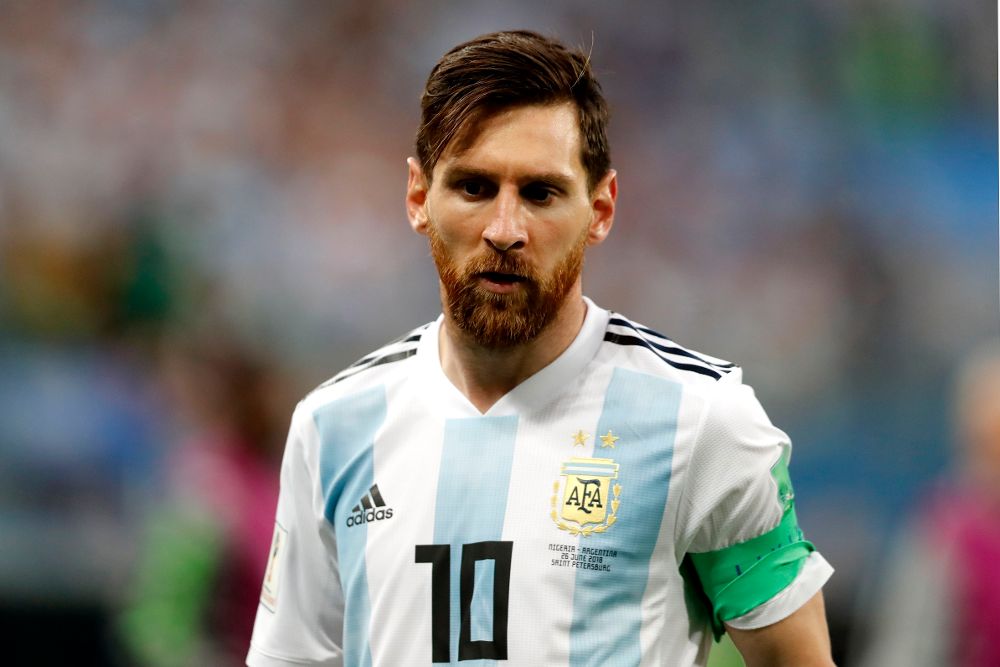 Lionel Messi de Argentina durante el juego ante Nigeria por el grupo D del Mundial de Fútbol Rusia 2018.