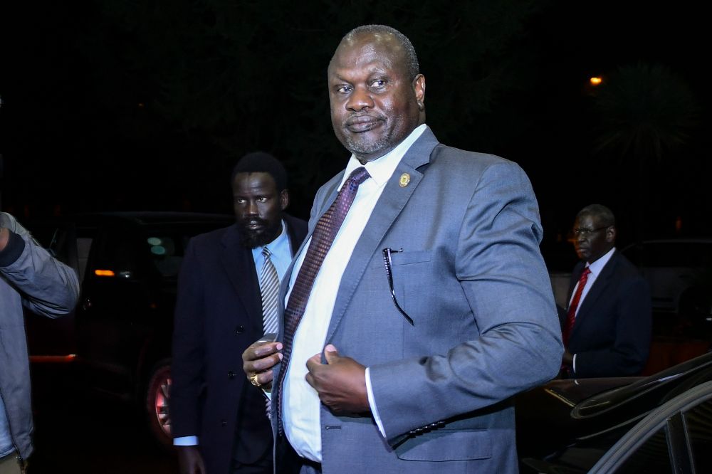 El líder rebelde de Sudán del Sur Riek Machar.