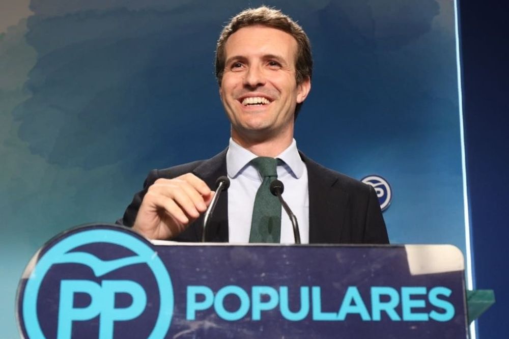 Pablo Casado en Génova tras quedar en segunda posición en las primarias del PP.pp