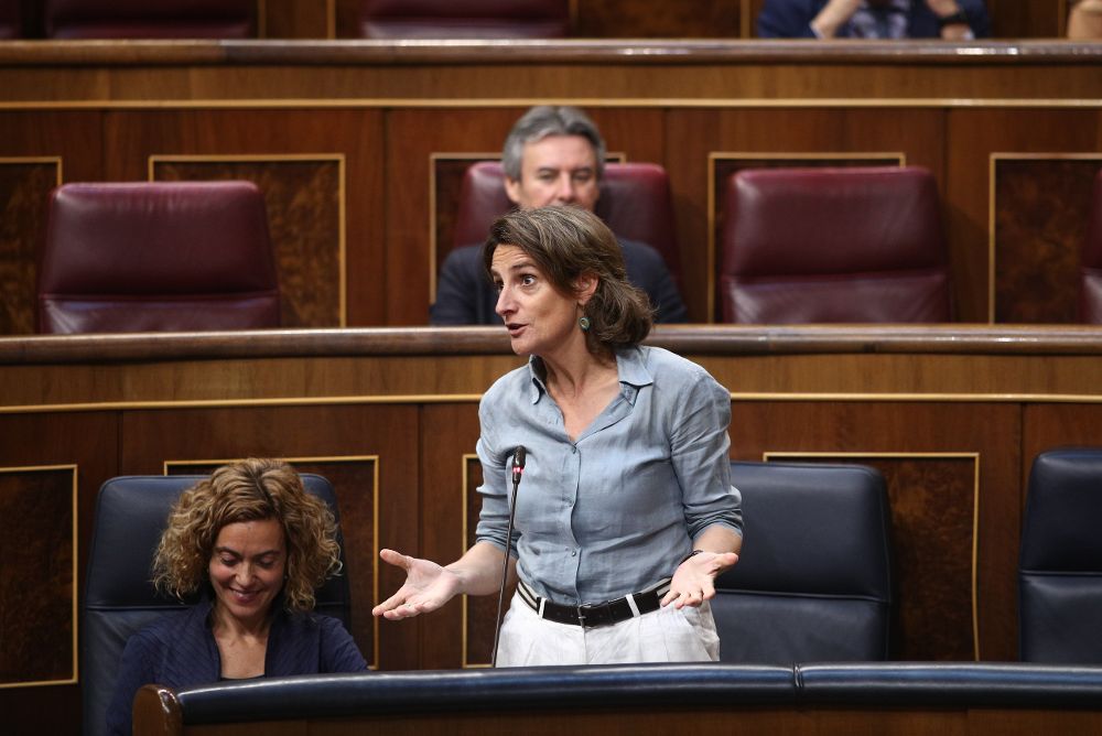 Teresa Ribera, ministra de Transición Energética, en el Congreso de los Diputados.