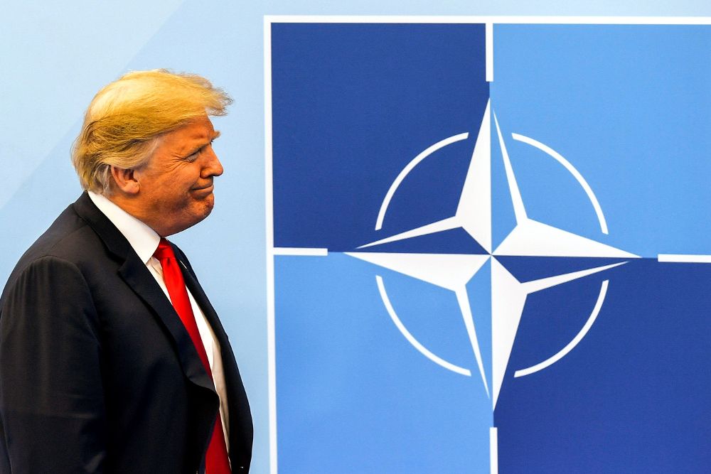 El presidente de los Estados Unidos, Donald J. Trump, a su llegada a la cumbre de jefes de estado de la OTAN en Bruselas (Bélgica).