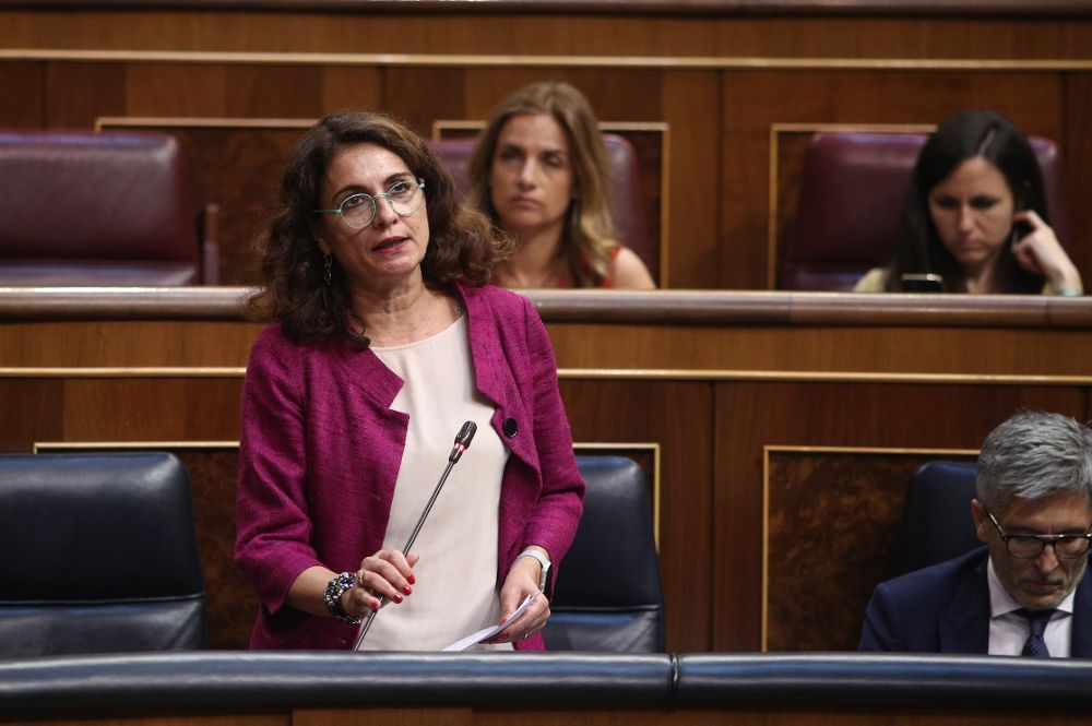 María Jesús Montero, ministra de Hacienda , en la sesión de control.