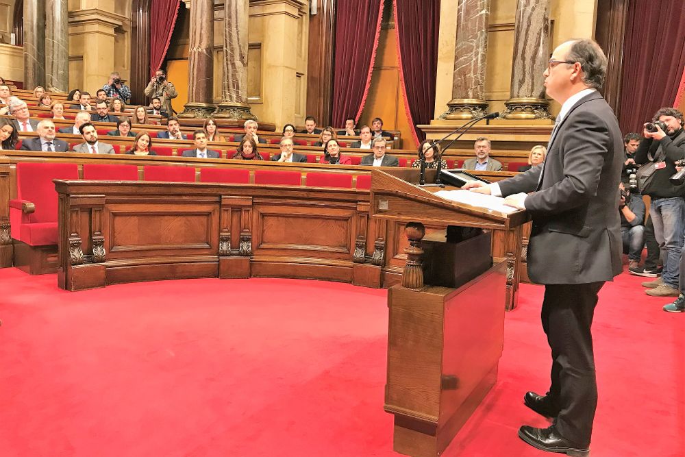 Jordi Turull en el Parlamento catalán.