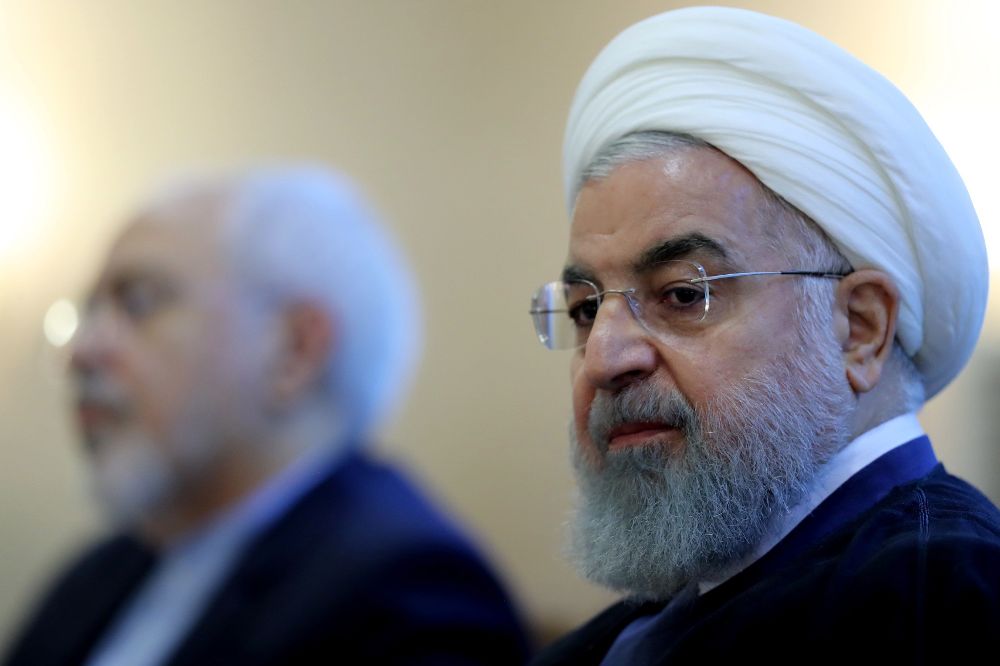 El presidente iraní Hassan Rouhani (d).