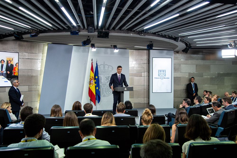 El presidente del Gobierno, Pedro Sánchez, comparece ante los medios después del Consejo de Ministros.
