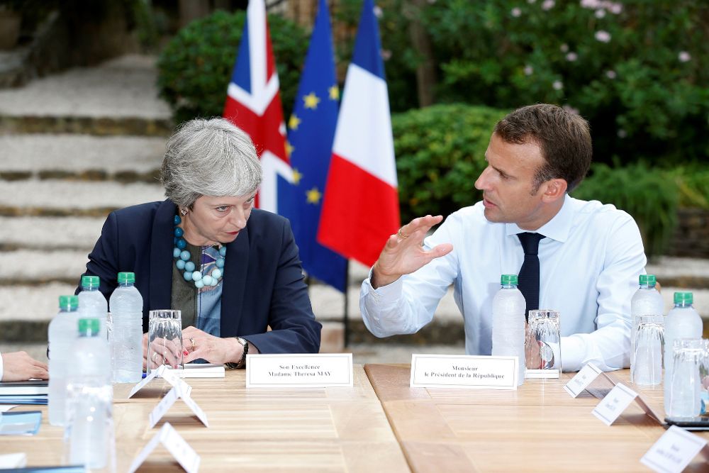 El presidente francés se reúne con la primera ministra británica en Fort de Brégançon, Bormes-les-Mimosas, Francia.