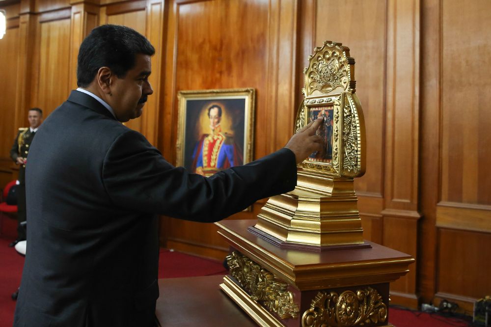 El presidente de Venezuela, Nicolás Maduro, en el Palacio Presidencial, en Caracas.