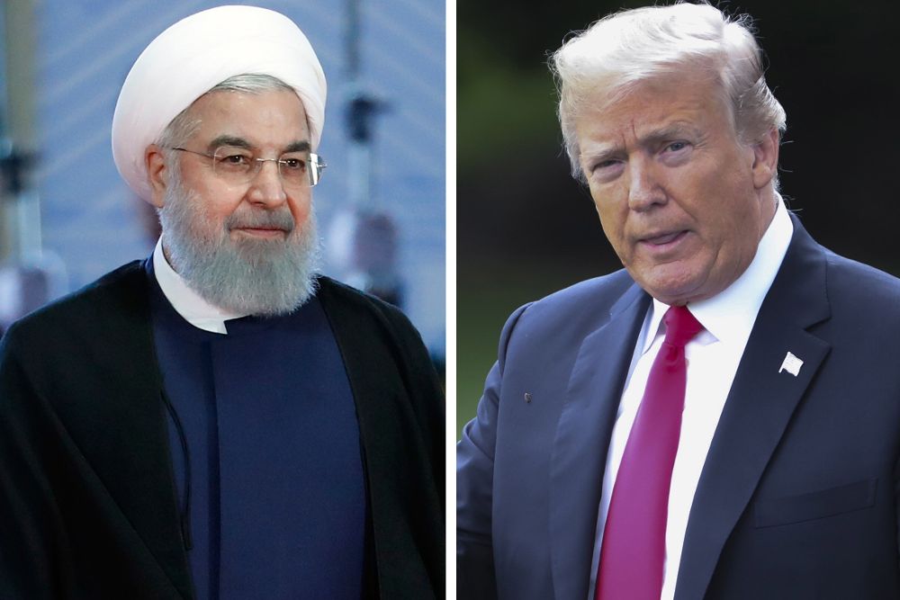 El presidente iraní, Hasán Rohaní (i), y Donald J. Trump.