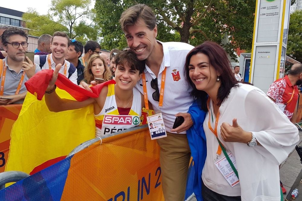 La atleta española María Pérez, tras ganar el Campeonato de Europa en la prueba de 20 kilómetros marcha.