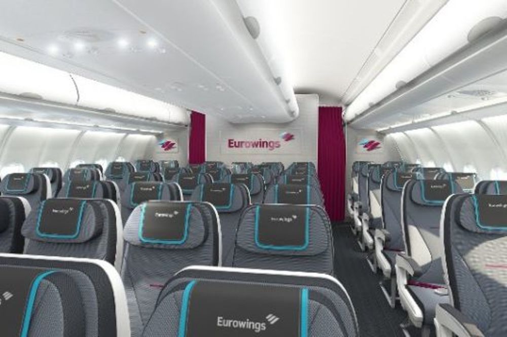 Interior de un avión de la compañía Eurowings.