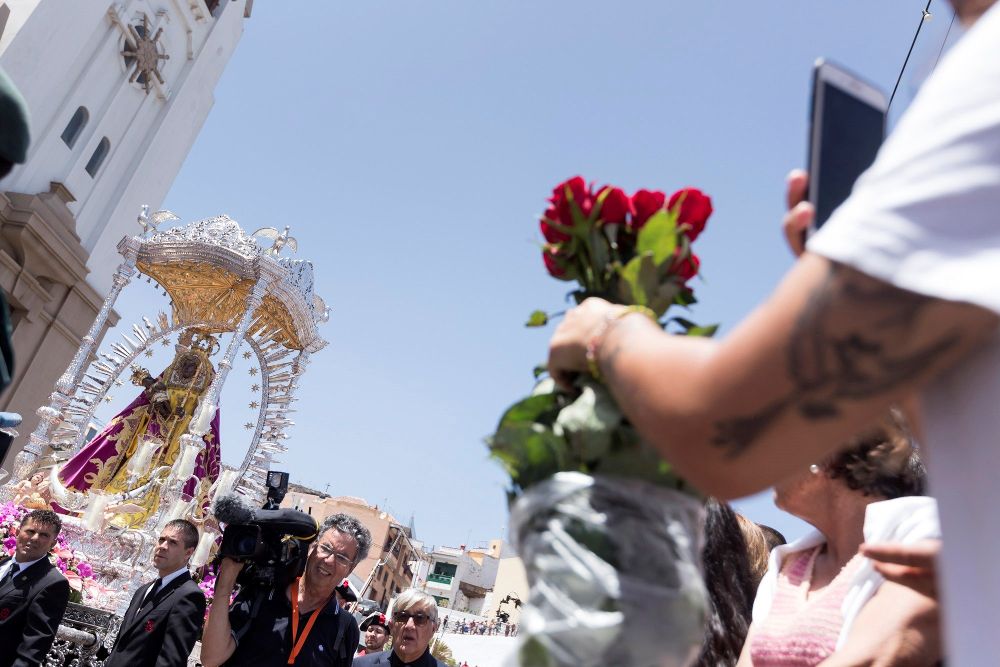 Procesión de la Virgen de Candelaria con motivo de las fiestas de la patrona general de Canarias. 