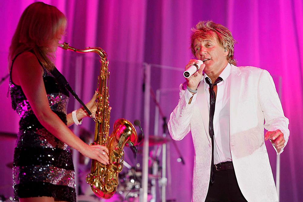 Rod Stewart durante el concierto en Tenerife, en 2009.