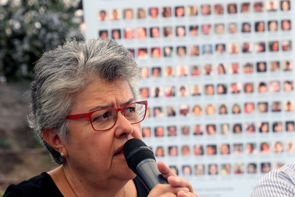 Pilar Vera, durante su participación en el homenaje a las víctimas del accidente.