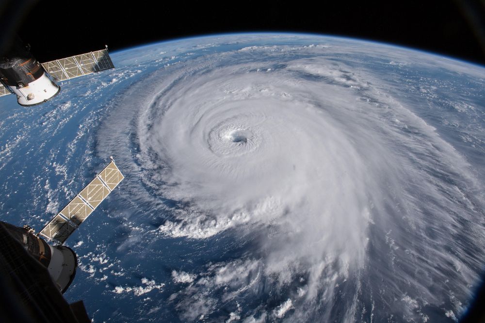 El huracán Florence visto desde una cámara en la Estación Espacial Internacional (EEI), ayer, 12 de septiembre de 2018. 