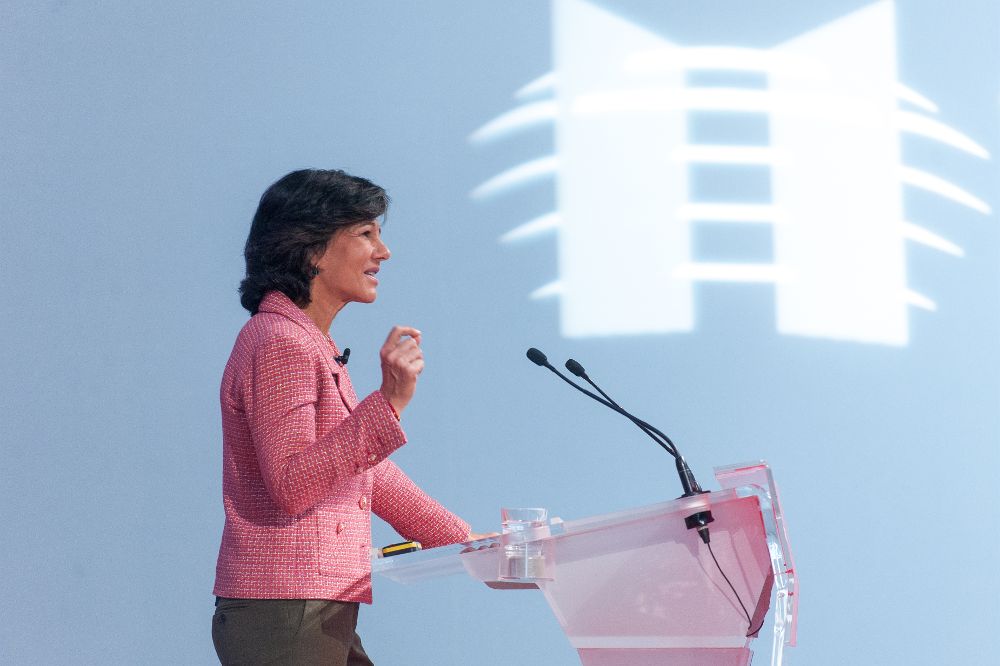 Ana Botín, presidenta del Santander, durante la X Conferencia Internacional de Banca.