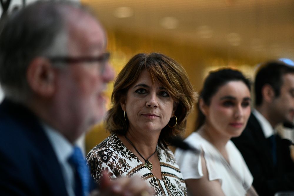 La ministra de Justicia, Dolores Delgado, interviene en el desayuno informativo del Club Siglo XXI en Madrid.