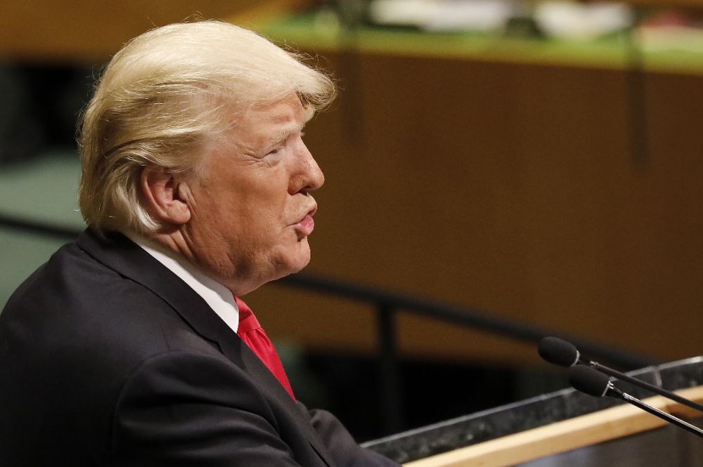 El presidente estadounidense, Donald Trump, pronuncia su discurso durante la sesión de apertura del debate de alto nivel de la Asamblea General de Naciones Unidas.
