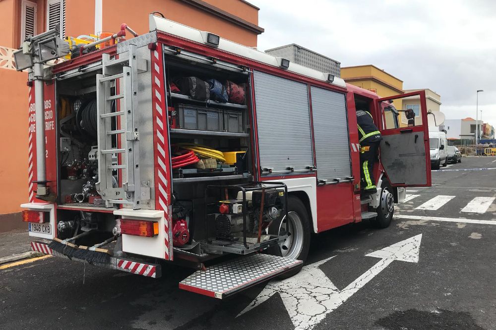 Camión de bomberos que intervino en la extinción del incendio.