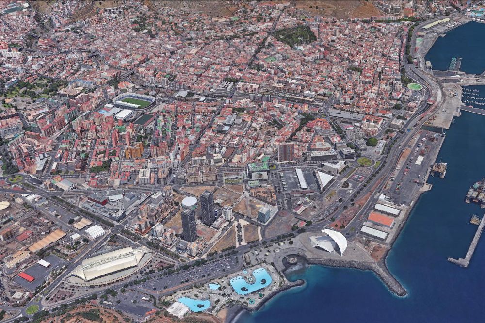 Vista aérea de Santa Cruz de Tenerife.