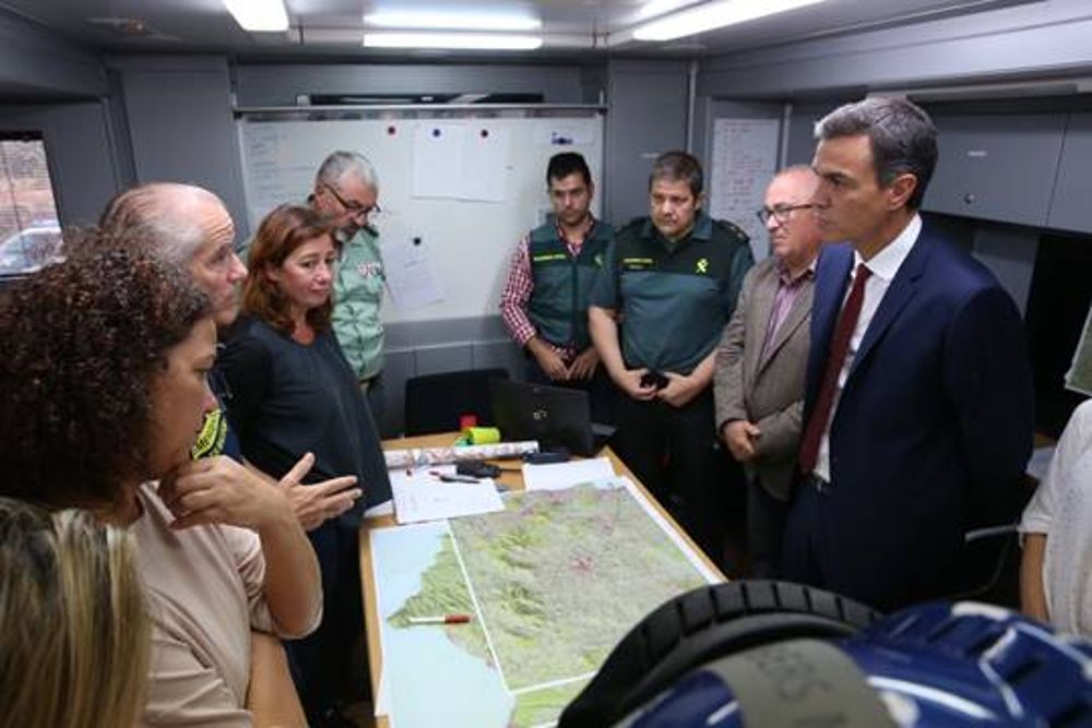 El presidente visita la zona afectada por las inundaciones de Mallorca.