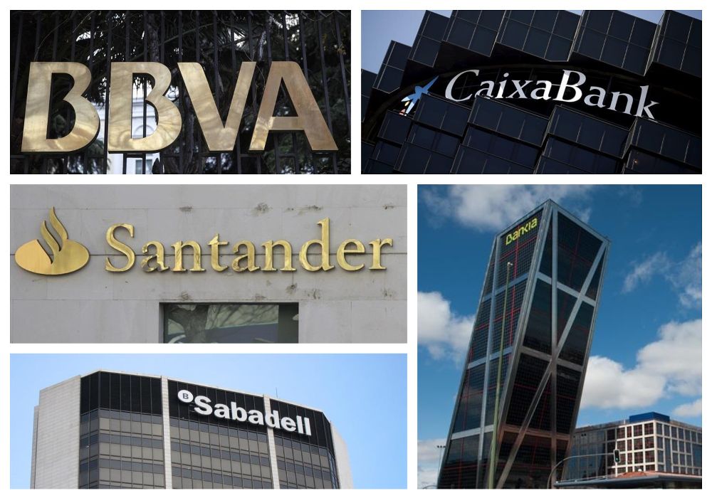 Logos de los grandes bancos españoles.