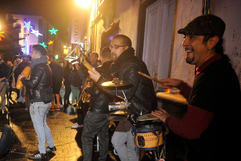 Músicos en la calle en la Noche en Blanco de 2016.
