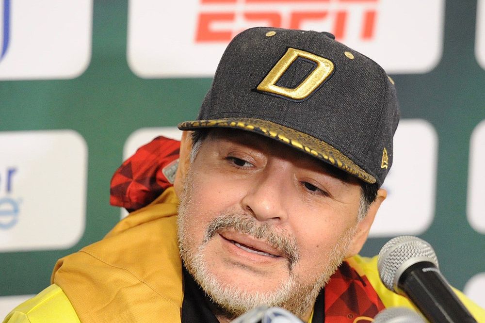 Diego Armando Maradona, ahora técnico del equipo Dorados, de la ciudad mejicana de Sinaloa: