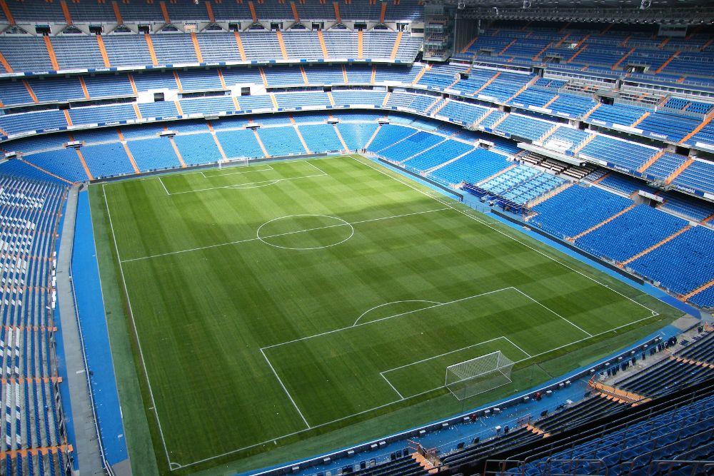 Vista panorámica del estadio Santiago Bernabéu, donde se celebrará el partido.