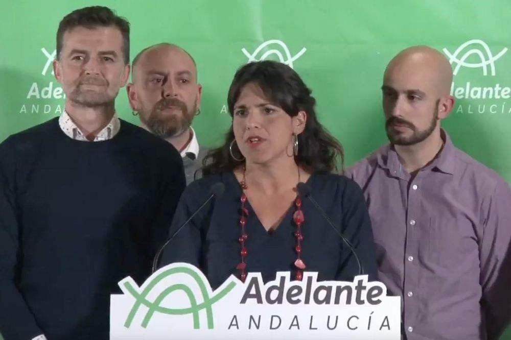 Teresa Rodríguez comparece al conocerse los resultados electorales.