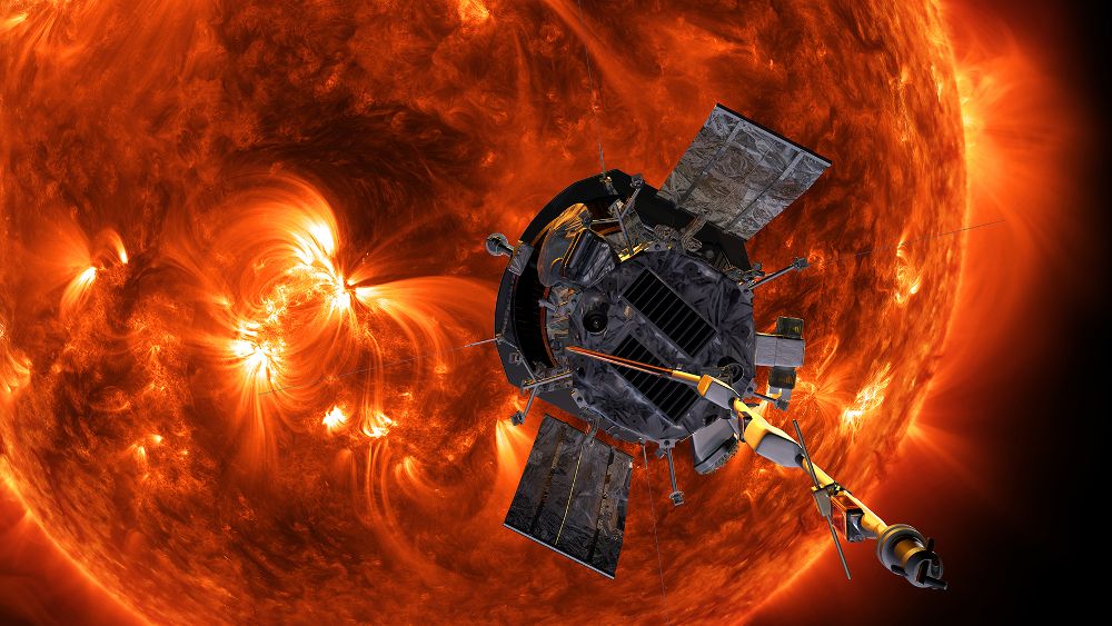 Ilustración de la Sonda Solar Parker acercándose al Sol. Crédito: NASAJohns Hopkins Laboratorio de Física AplicadaSteve Gribben 