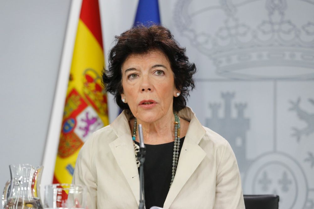 Isabel Celaá, en declaraciones a los medios tras la celebración del Consejo de Ministros.