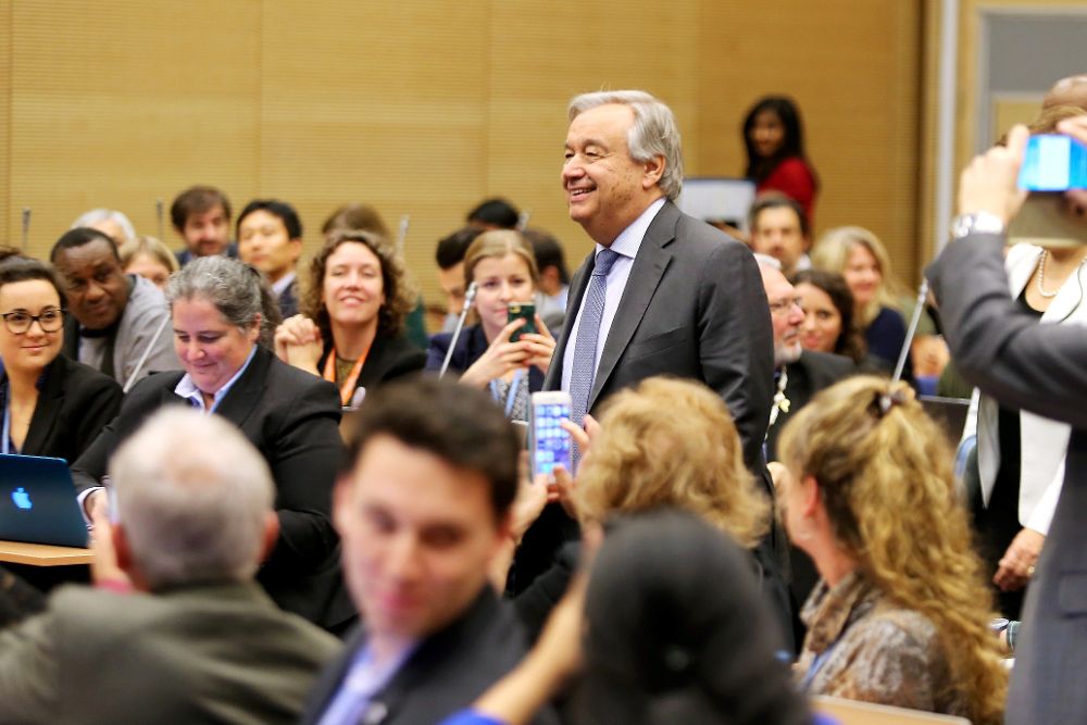 El secretario general de la ONU, Antonio Guterres, asiste a la cumbre del clima (COP24) de Katowice (Polonia)