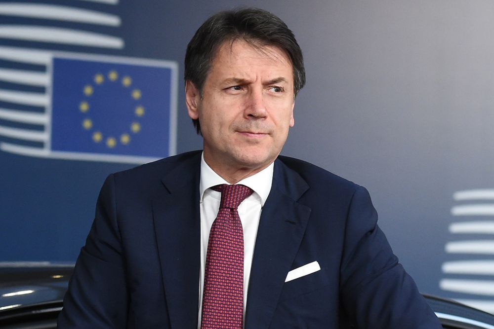 El primer ministro italiano, Giuseppe Conte, a su llegada a la reunión de líderes de la Unión Europea, el pasado día 13.