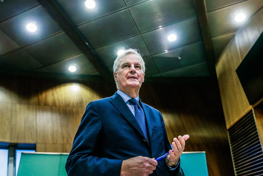 El jefe negociador europeo para el "brexit", Michel Barnier, a su llegada a la reunión del Colegio de Comisarios en Bruselas.