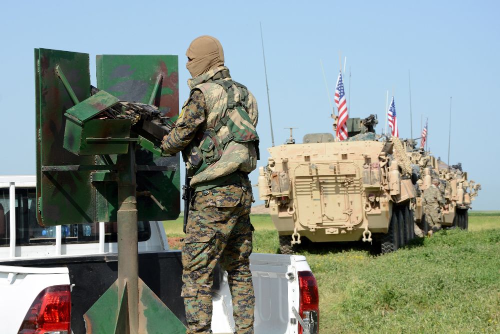 Imagen de archivo de una comitiva de tropas estadounidenses en Siria.
