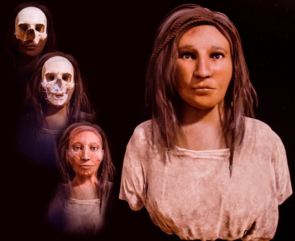 Recreación del rostro de una mujer guanche hecho a partir de un cráneo real.