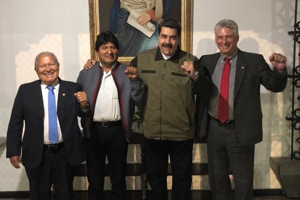 Los presidentes de El Salvador, Bolivia, Venezuela y Cuba.