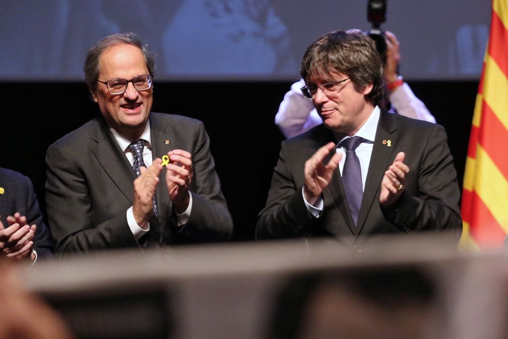 2018 El presidente de la Generalitat, Quim Torra, y el expresidente Carles Puigdemont.